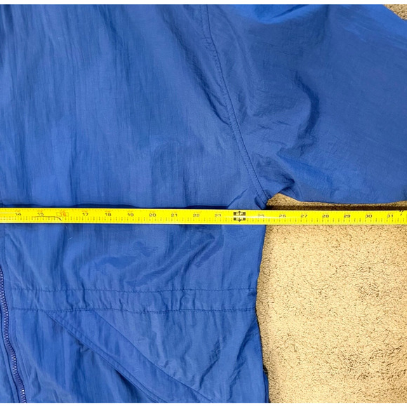 Vintage Champion Jacket Hoodie Windbreaker Large Blue Y2K Zip Pockets Mesh Lined - Picture 6 of 9